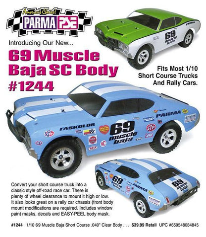 1/10 Parma '69 Muscle Baja Short Course Drag Clear Body