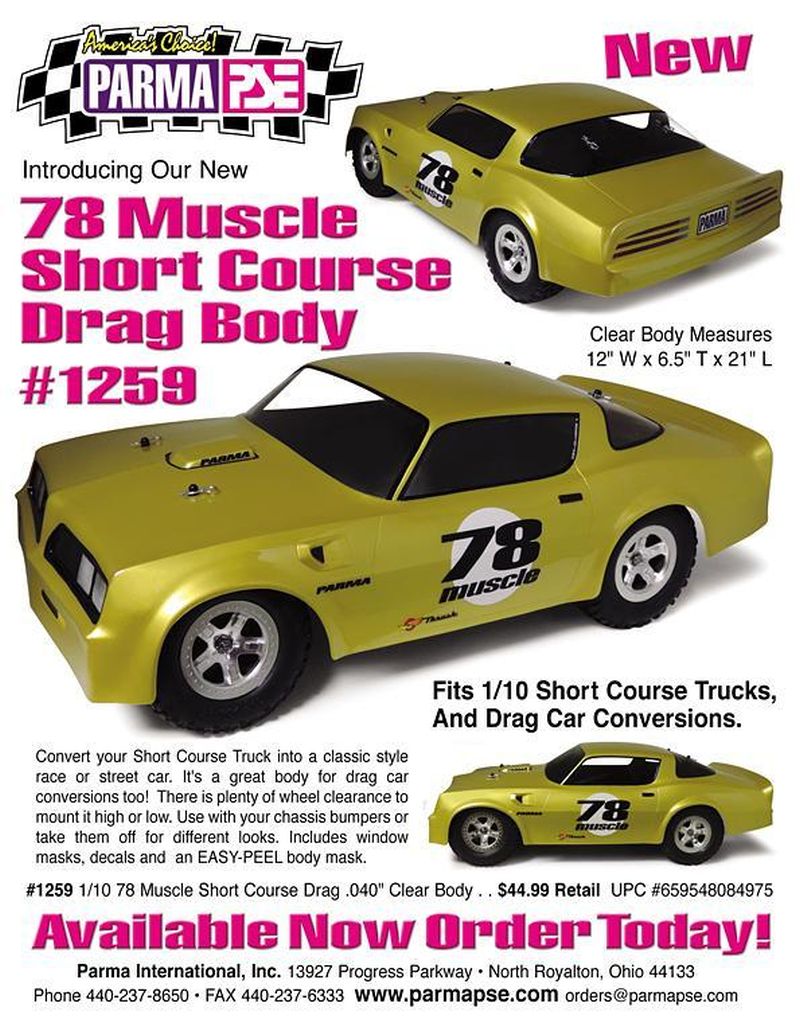 1/10 Parma '78 Muscle Baja Short Course Drag Clear Body