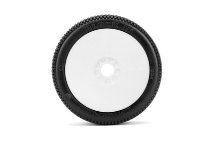 Block In 1/8 Buggy Mounted Tires White Wheels (2)