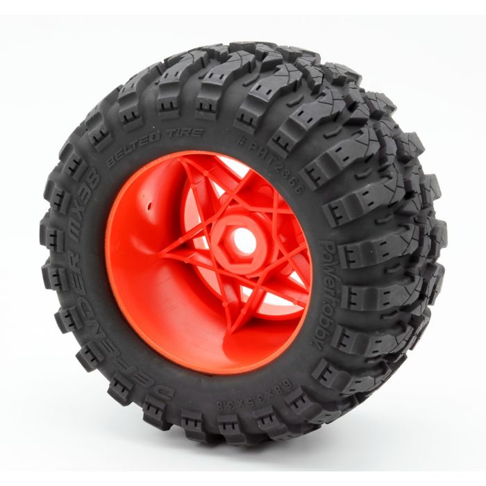 1/8 Defender 3.8" Belted All Terrain Tires 17mm Mounted