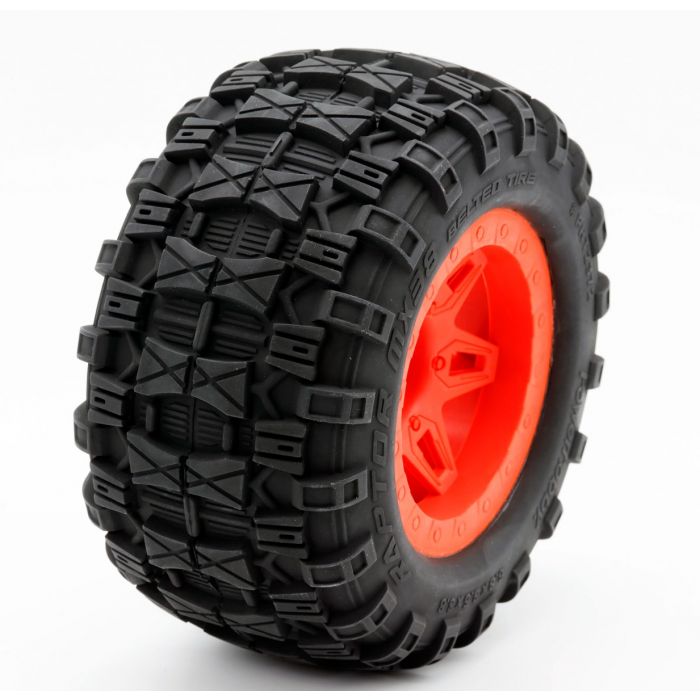 1/8 Raptor 3.8" Belted All Terrain Tires 17mm Mounted