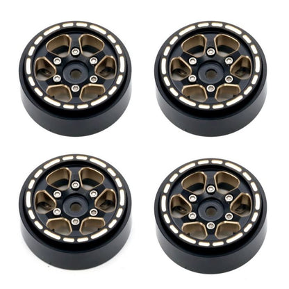 1.0" Black Brass Beadlock Crawler Wheels, 1/24 TRX4M