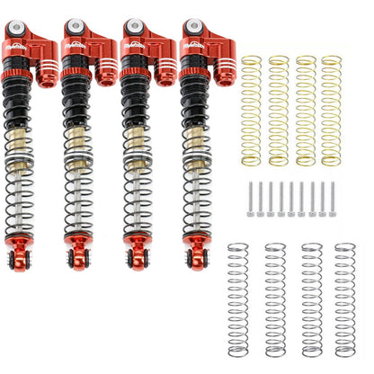 1/24 Aluminum 58mm Long Travel Shocks, Red, for Axial SCX24