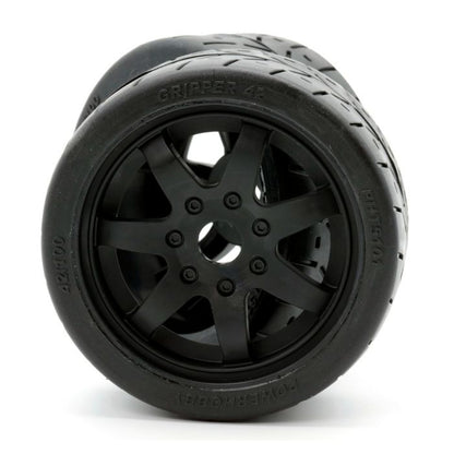 1/8 Gripper 42/100 Belted Mounted Tires 17mm Black