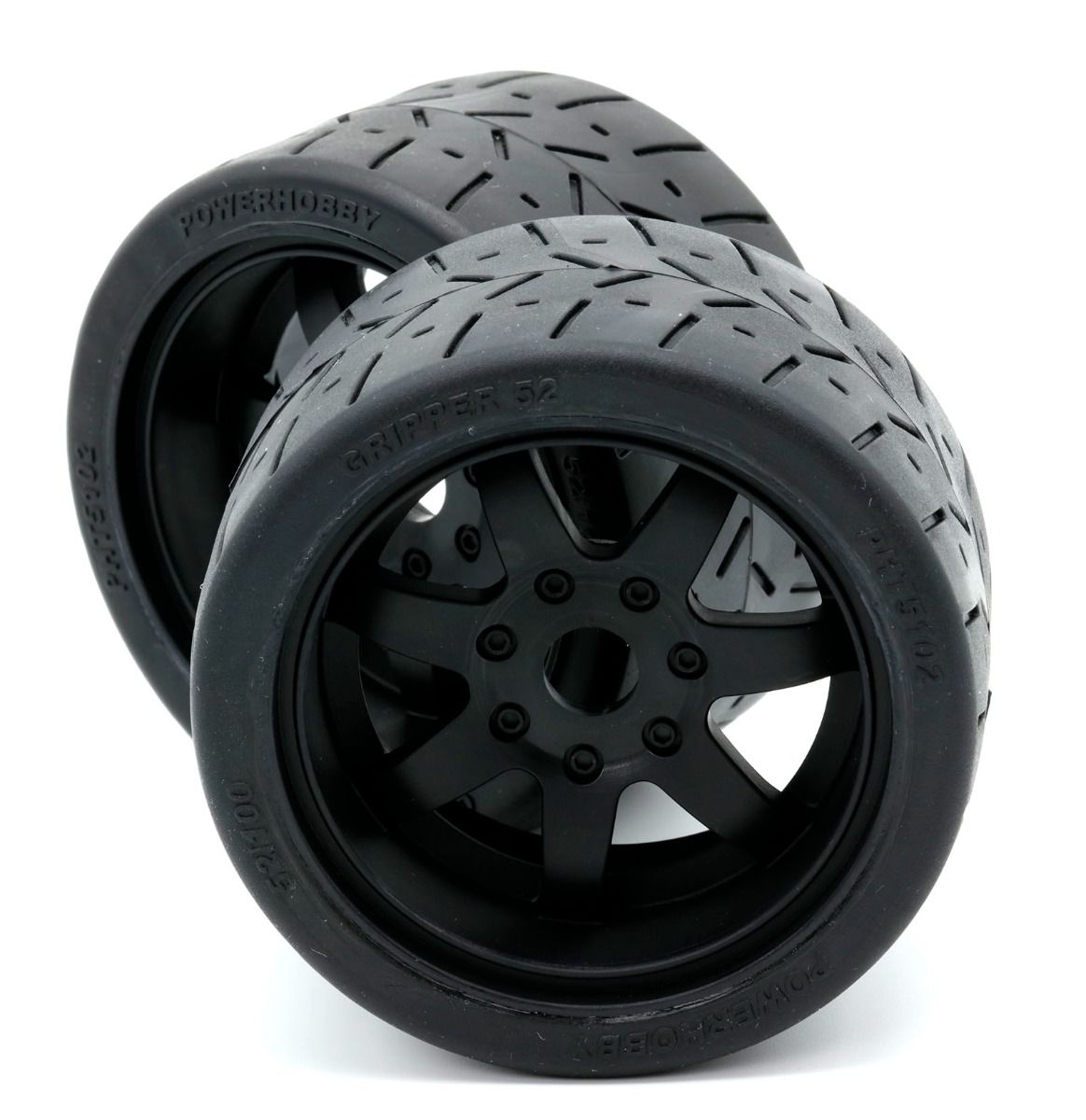 1/8 Gripper 54/100 Belted Mounted Tires 17mm Black