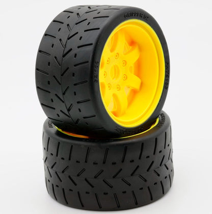 1/8 Gripper 54/100 Belted Mounted Tires 17mm Yellow