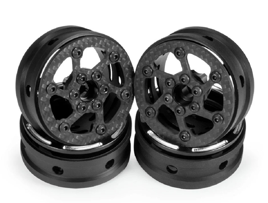 1.9" Carbon Fiber Lightweight Beadlock Wheels A, 1/10 Rock