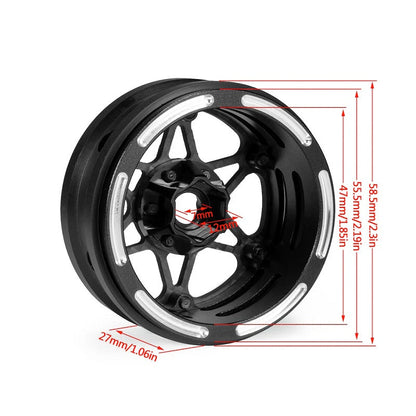 1.9" Carbon Fiber Lightweight Beadlock Wheels A, 1/10 Rock