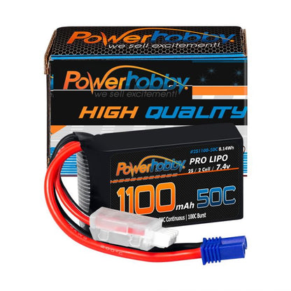 2S 1100mAh 50C LiPo Battery w/ EC2 Plug: Losi Mini-T/B, JRX2