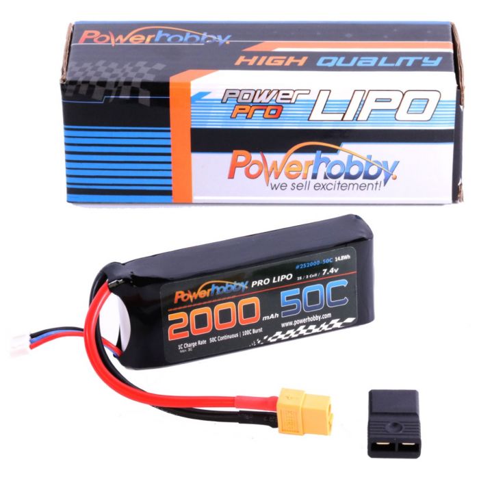 2S 7.4v 2000mAh 50C LiPo Battery w/ XT60 Plug + Traxxas