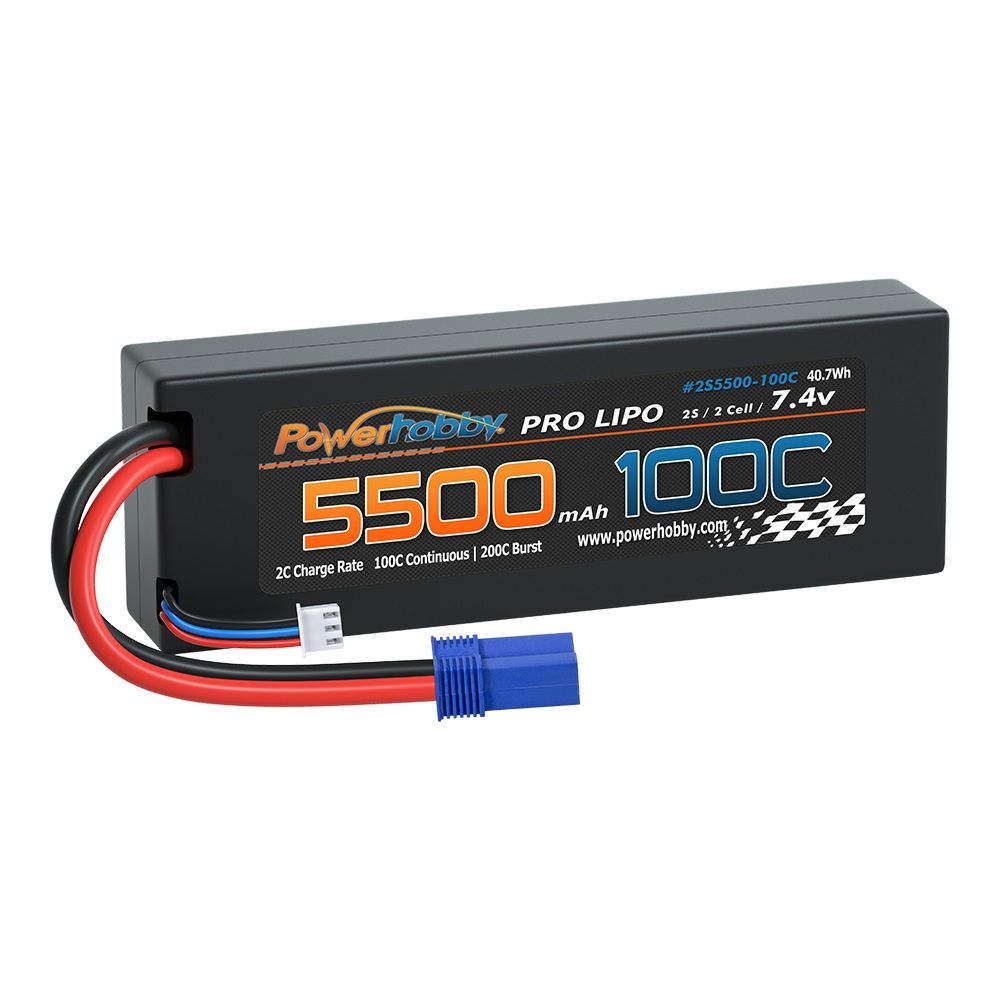 2S 7.4V 5500MAH 100C Lipo Battery w EC5 Plug