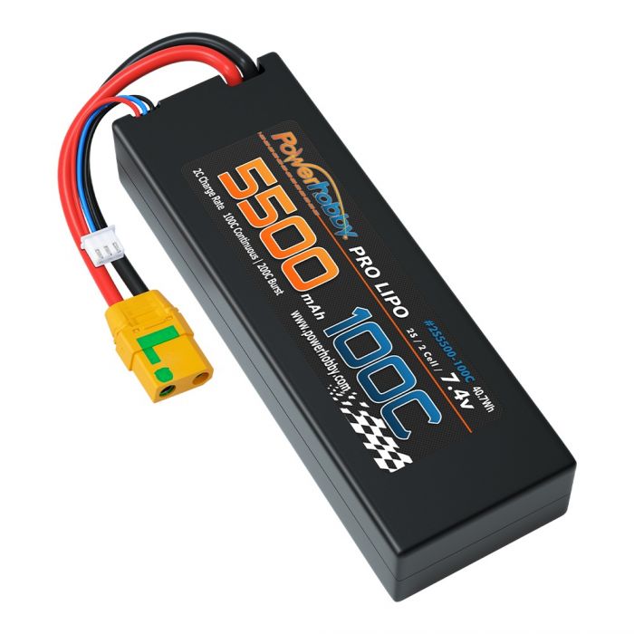 2S 7.4V 5500MAH 100C Lipo Battery w XT90 Plug