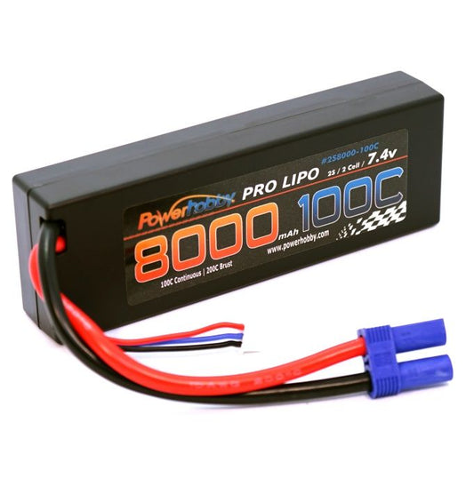 2S 7.4V 8000MAH 100c-200c Lipo Battery w/ EC5 Plug