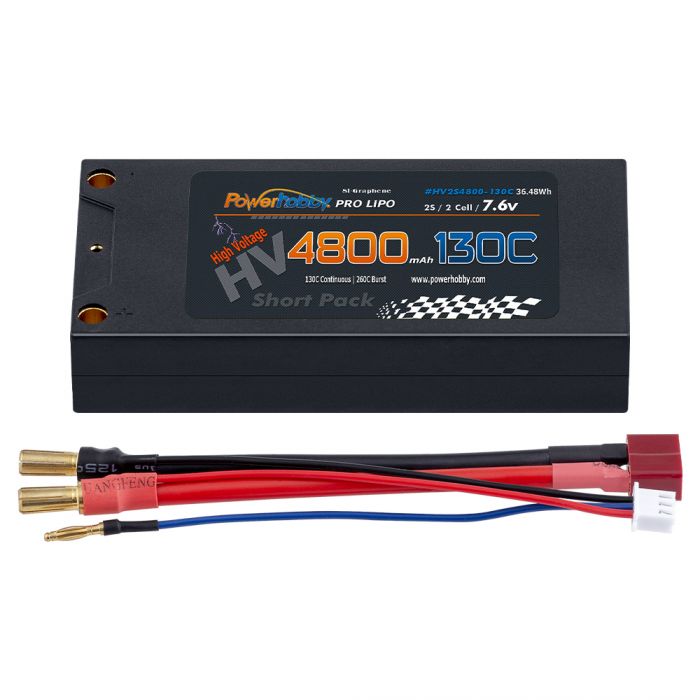 2S 7.6V 4800mAh 130C HV + Graphene Shorty Lipo Battery