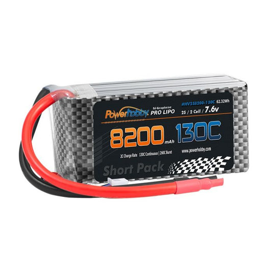 2S 7.6V Graphene + HV 8200mAh 130C Short Drag Racing Lipo