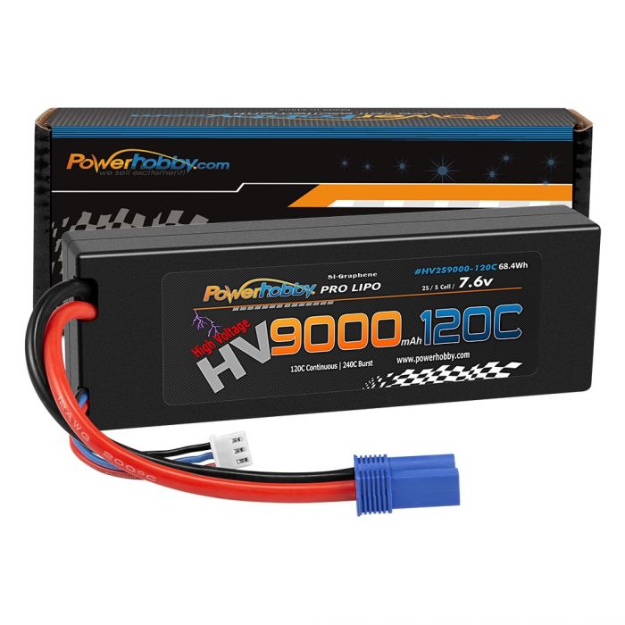 2S 7.6V HV + Graphene 9000mAh 120C LiPo Battery w/ EC5 Plug