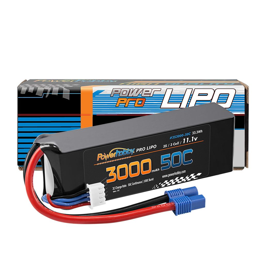 3S 11.1V 3000mAh 50C LiPo Battery Pack w/ EC3 Connector