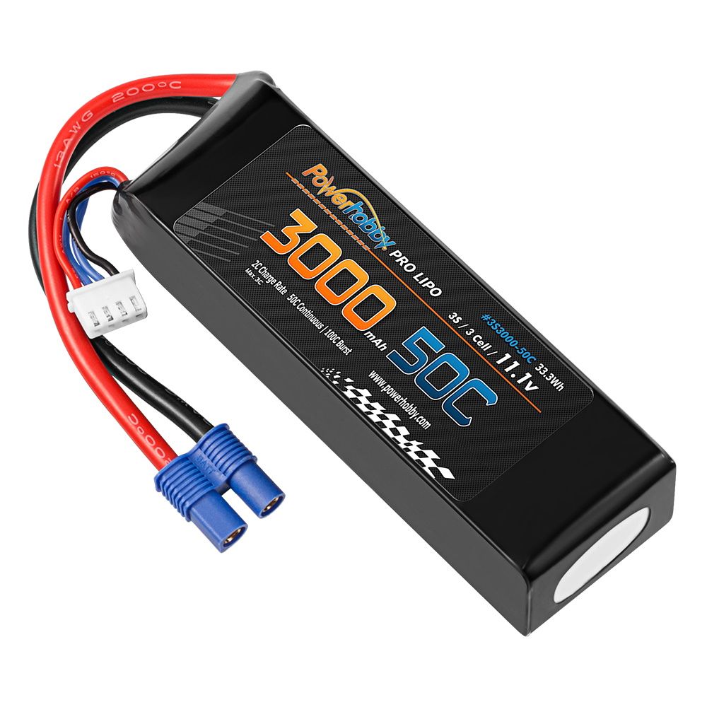 3S 11.1V 3000mAh 50C LiPo Battery Pack w/ EC3 Connector