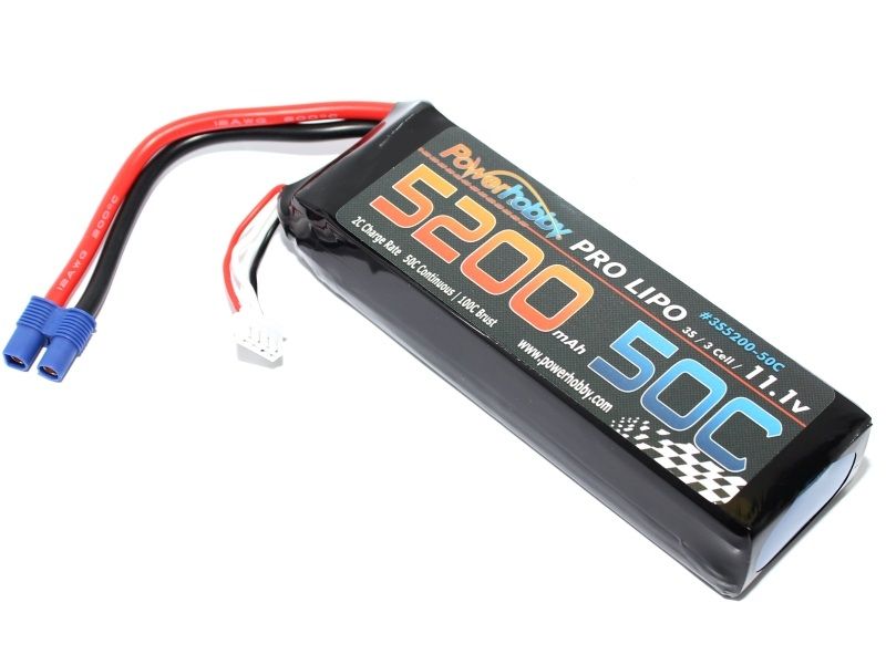 3S 11.1V 5200mAh 50C LiPo Battery w/ EC3 Plug 3-Cell