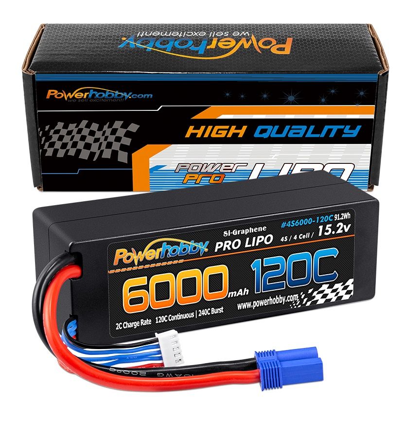 4S 15.2v 6000mAh 120C Graphene + HV LiPo Battery w/ EC5 Plug