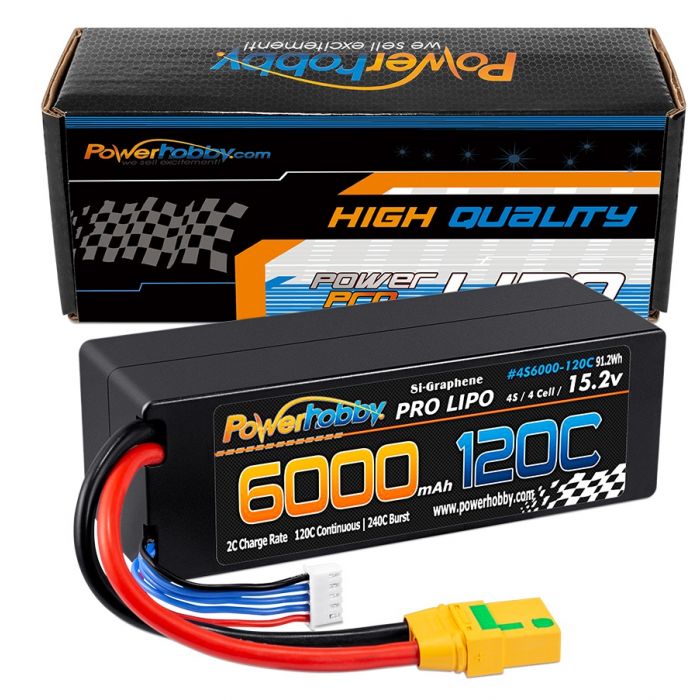 4S 15.2v 6000mAh 120C Graphene + HV LiPo Battery XT90 Plug