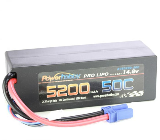 5200mAh 14.8V 4S 50C LiPo Battery with Hardwired EC5