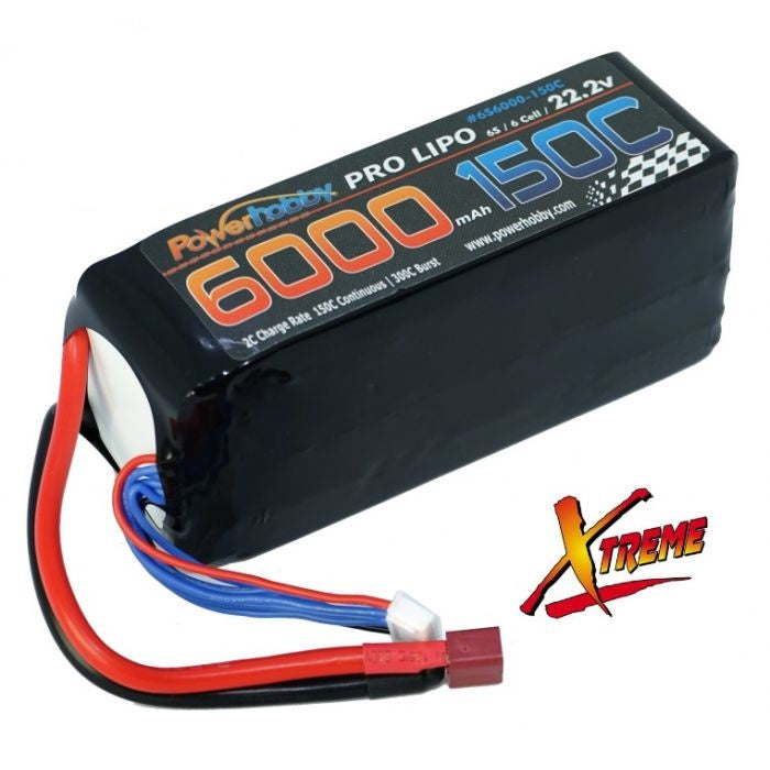 6S 22.2V 6000MAH 150-300C w/ XT90 Extrene