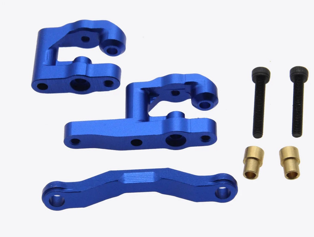 Aluminum Steering Set, Blue, for Arrma Grom