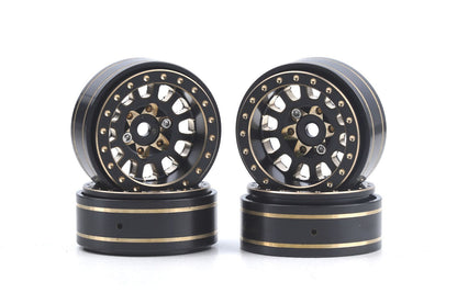 Axial SCX24 1.0" Black / Gold Brass Beadlock Crawler Wheels