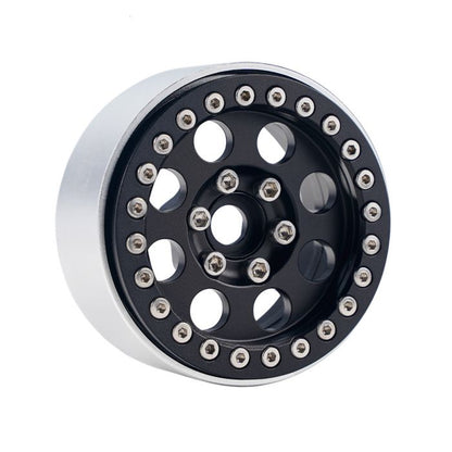 B2 Aluminum 1.9 Beadlock Wheels 9mm Hubs, Black, 1/10