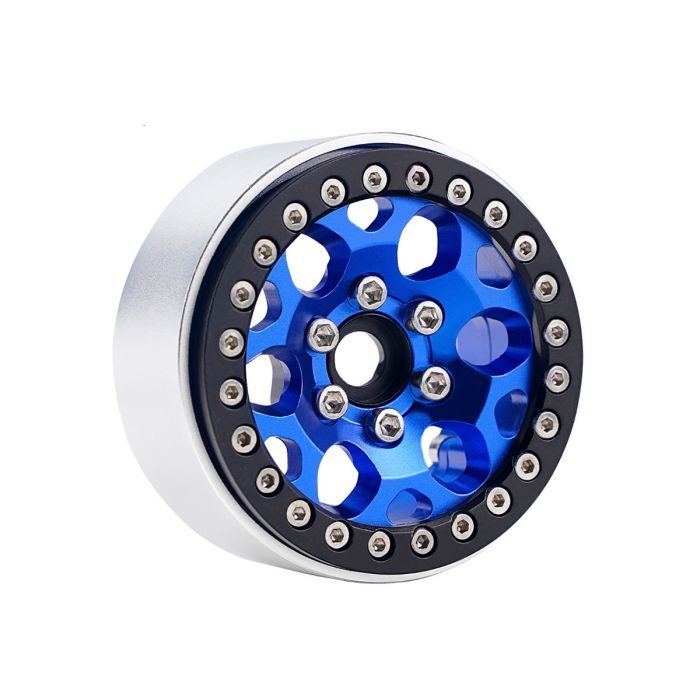 B3 Aluminum 1.9 Beadlock Wheels 9mm Hubs, Blue, for