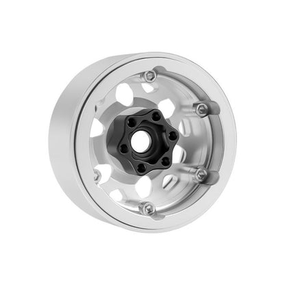 B3 Aluminum 1.9 Beadlock Wheels 9mm Hubs, Silver, for