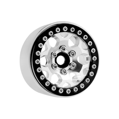 B3 Aluminum 1.9 Beadlock Wheels 9mm Hubs, Silver, for