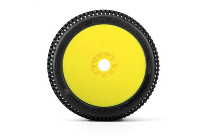 Dirt Slinger 1/8 Buggy Mounted Tires Yellow Wheels (2)