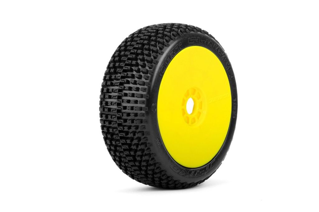 Dirt Slinger 1/8 Buggy Mounted Tires Yellow Wheels (2)