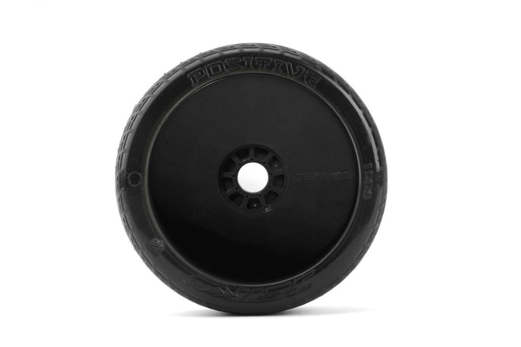 Positive 1/8 Buggy Mounted Tires Black Wheels (2)