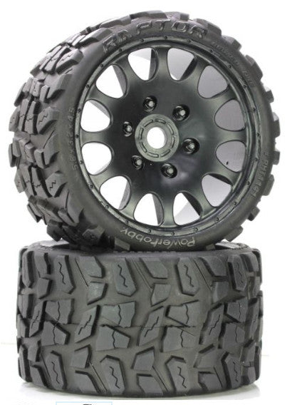 Raptor Belted Monster Truck Wheel / Tires (pr.) Sport