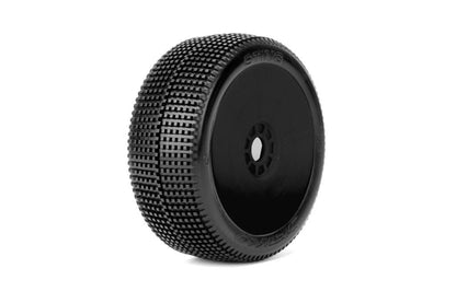 Sting 1/8 Buggy Mounted Tires Black Wheels (2) Ultra Soft