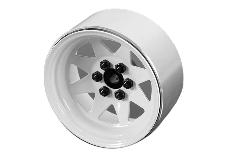 "6 Lug Wagon 2.2"' Steel Stamped Beadlock Wheels (White)"