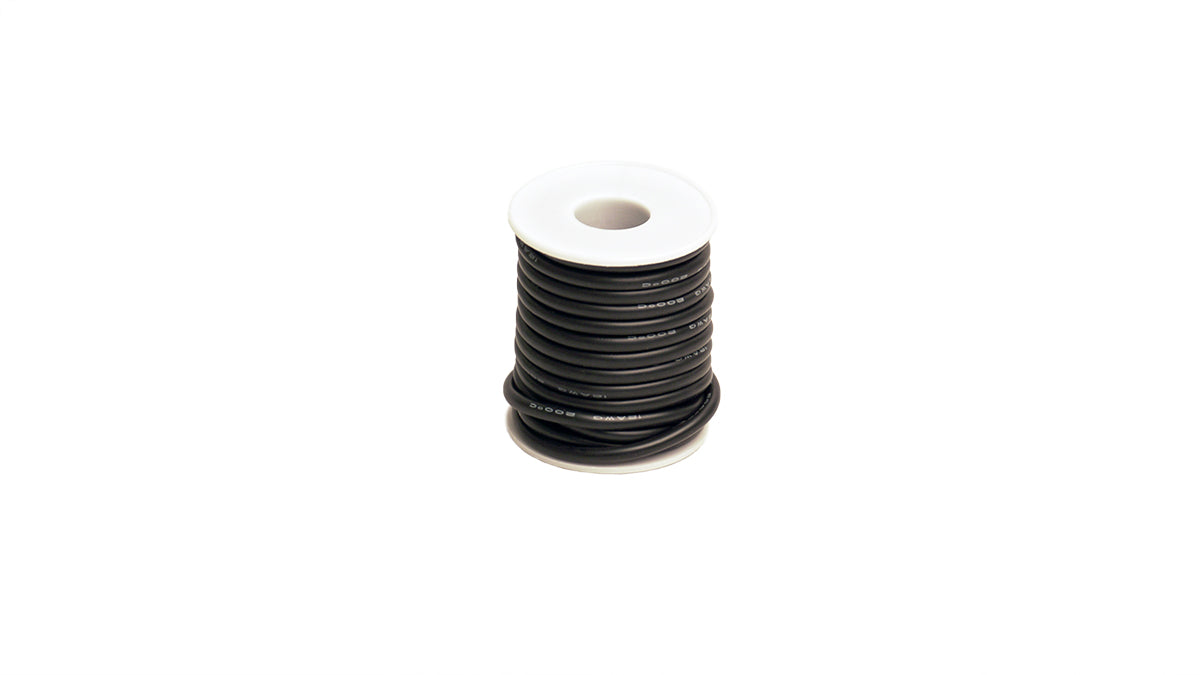 12 Gauge Silicone Ultra-Flex Wire; 25' Spool (Black)