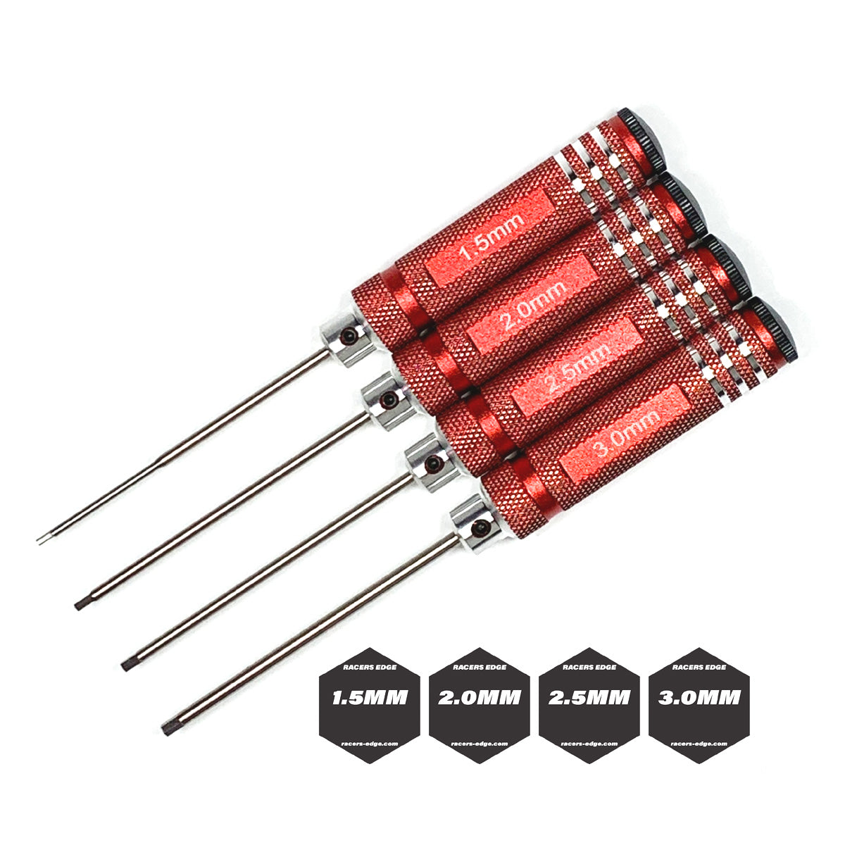 Metric High Speed Steel Hex Driver Set w/ Red Handles