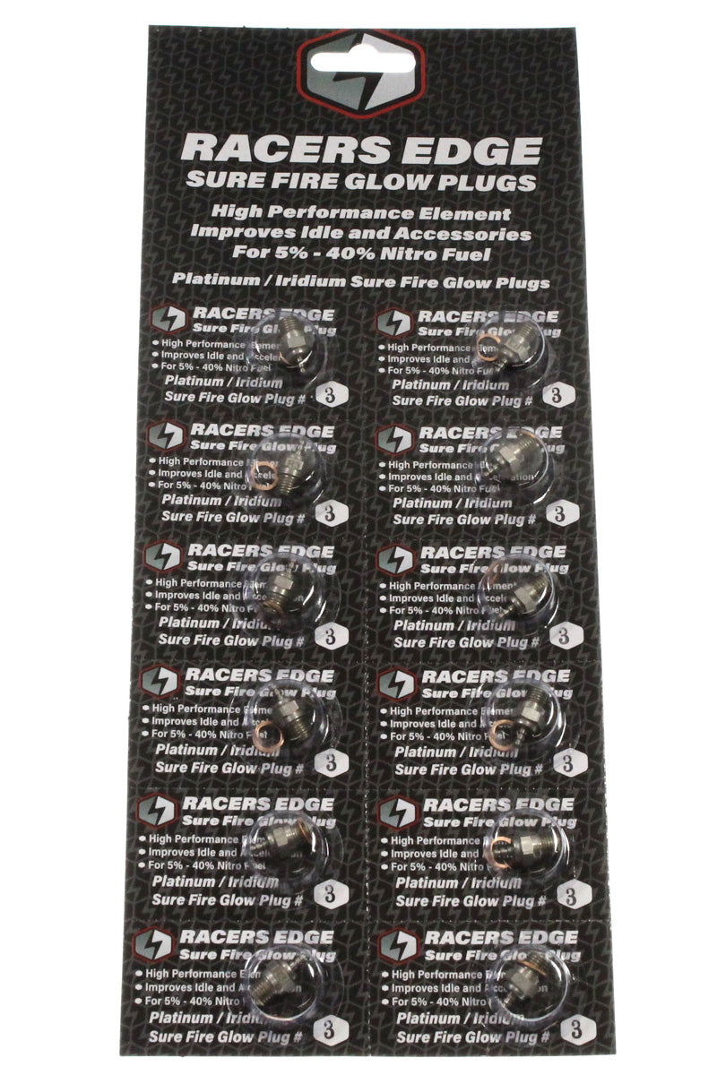 Platinum / Iridum Sure Fire #3 Medium Glow Plugs (12-Pack)