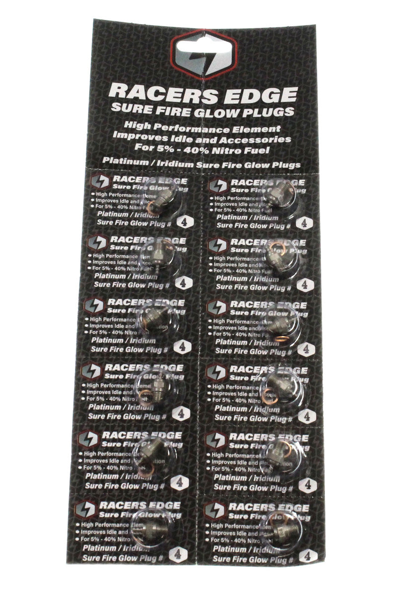 Platinum / Iridum Sure Fire #4 Medium-Cold Glow Plugs (12)