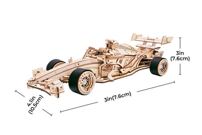 F1 Racing Car, Mechanical Wood Models