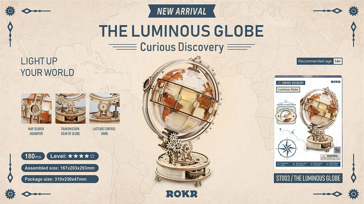 Classic 3D Wood Puzzles; Luminous Globe