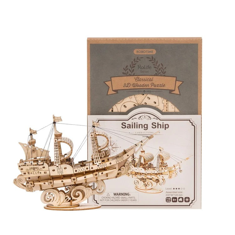 Classic 3D Wood Puzzles; Sailing Ship