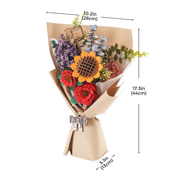 Wooden Flower Bouquet 3D Wooden Puzzle