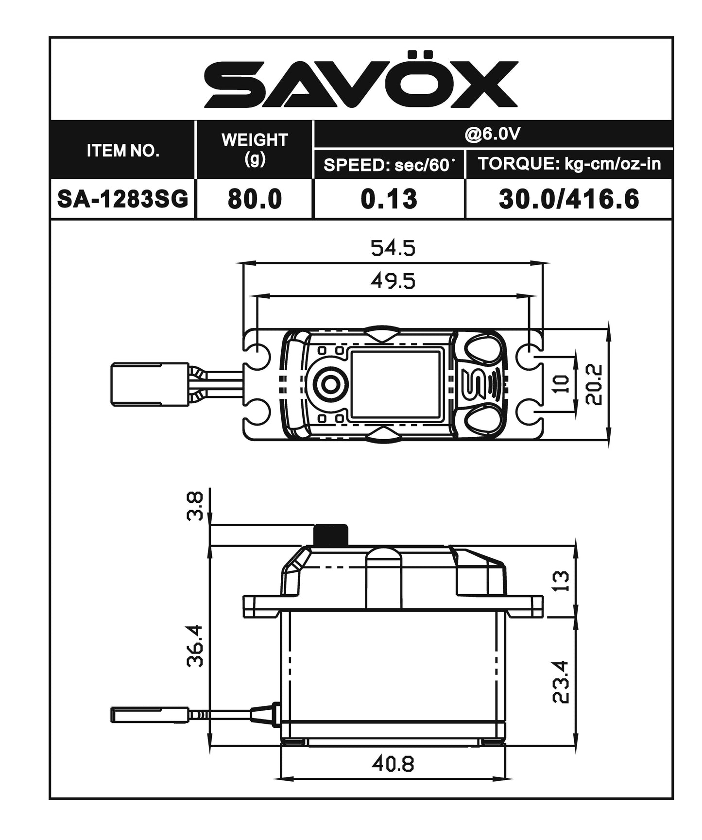 Coreless Metal Case Digital Servo .13/416 @6V