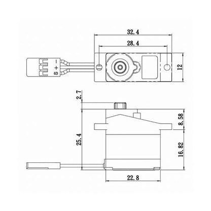 Micro Digital Servo w/Soft Start, 0.16sec / 36oz @ 6V