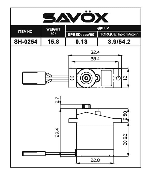 Micro Digital Servo with Soft Start 0.13sec / 54oz @ 6V